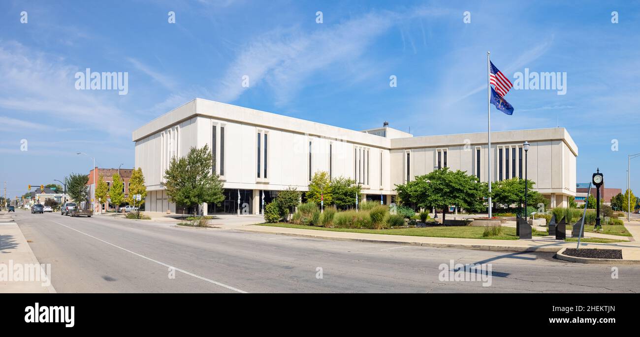 Muncie, Indiana, USA - 21 agosto 2021: Il Delaware County Administration Building Foto Stock