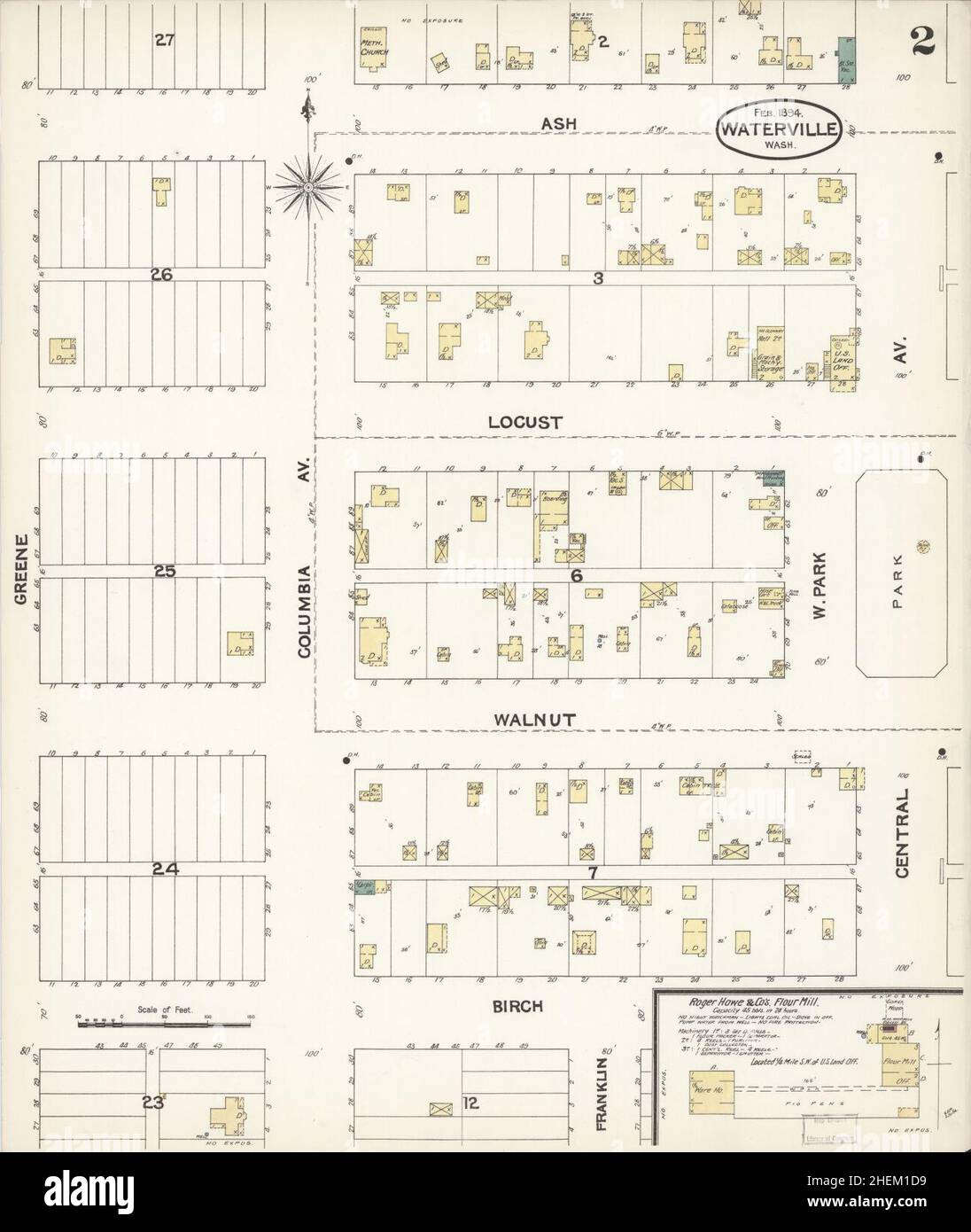 Sanborn Fire Insurance Map from Waterville, Douglas County, Washington. Foto Stock