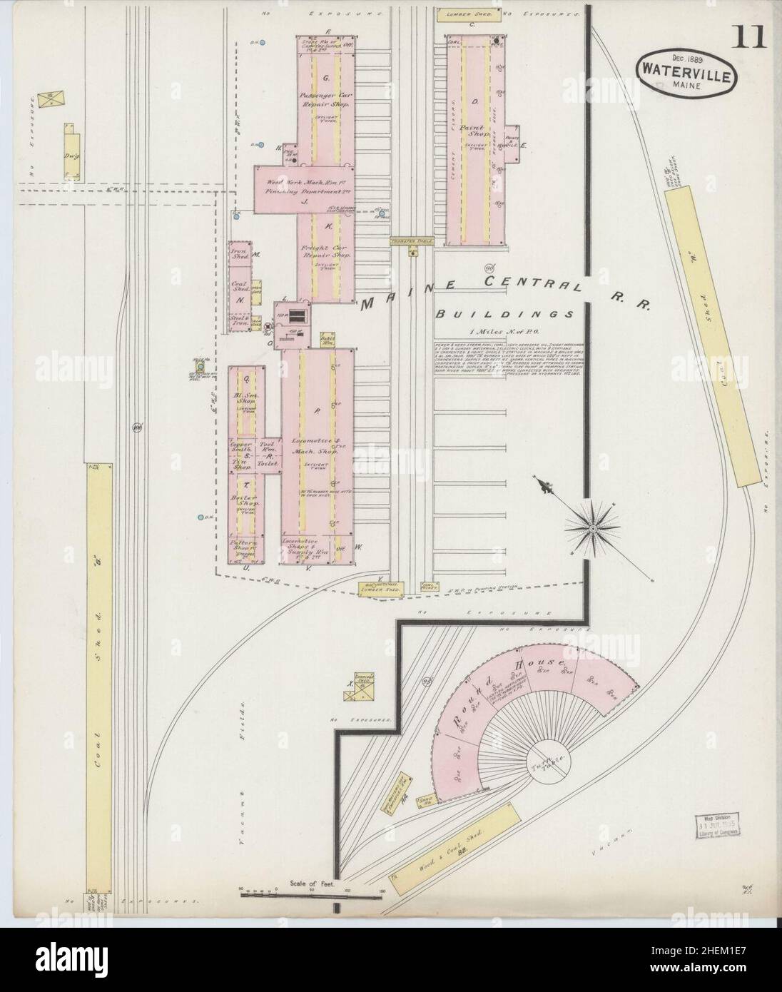 Sanborn Fire Insurance Map from Waterville, Kennebec County, Maine. Foto Stock