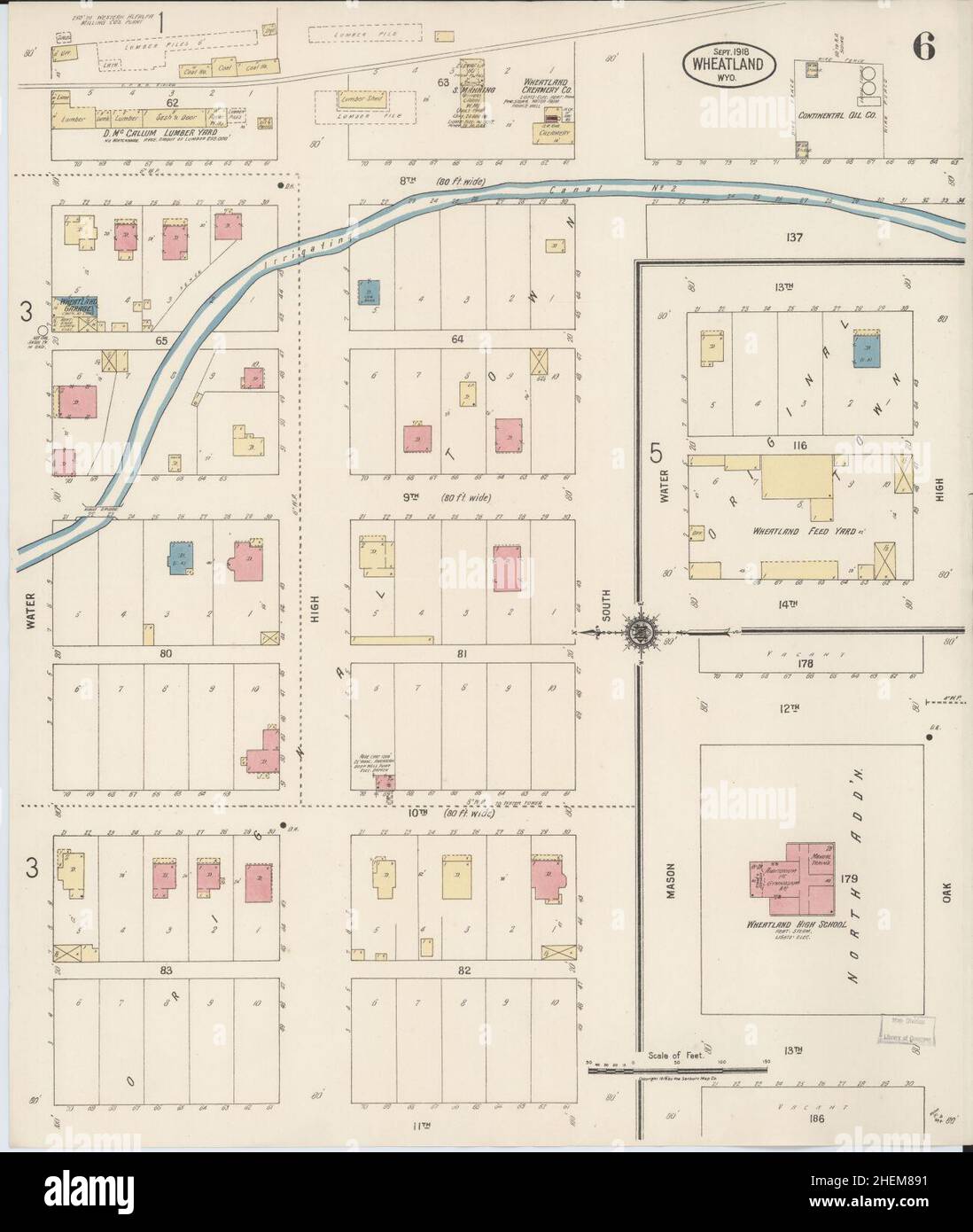 Sanborn Fire Insurance Map da Wheatland, Platte County, Wyoming. Foto Stock