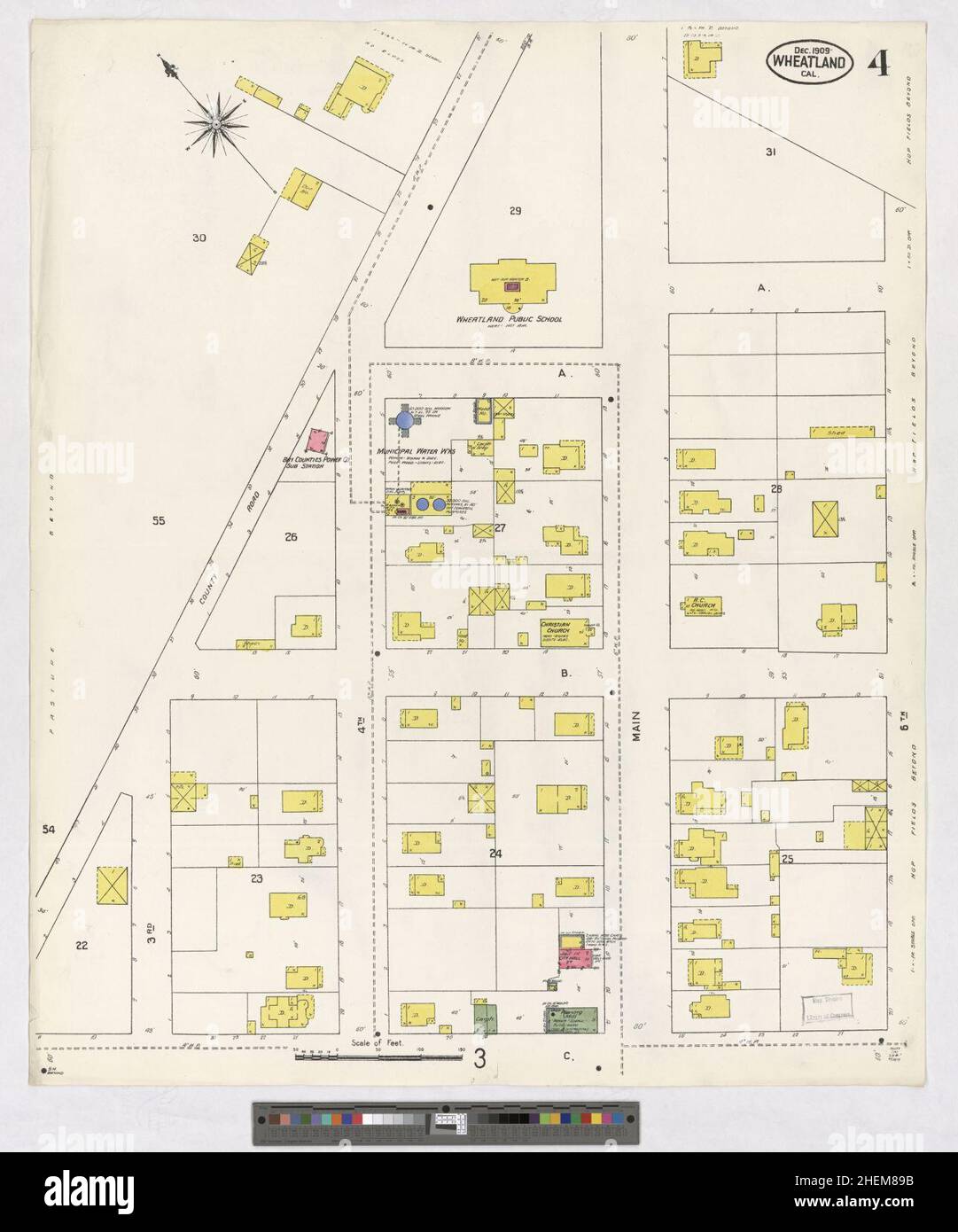 Sanborn Fire Insurance Map da Wheatland, Yuba County, California. Foto Stock