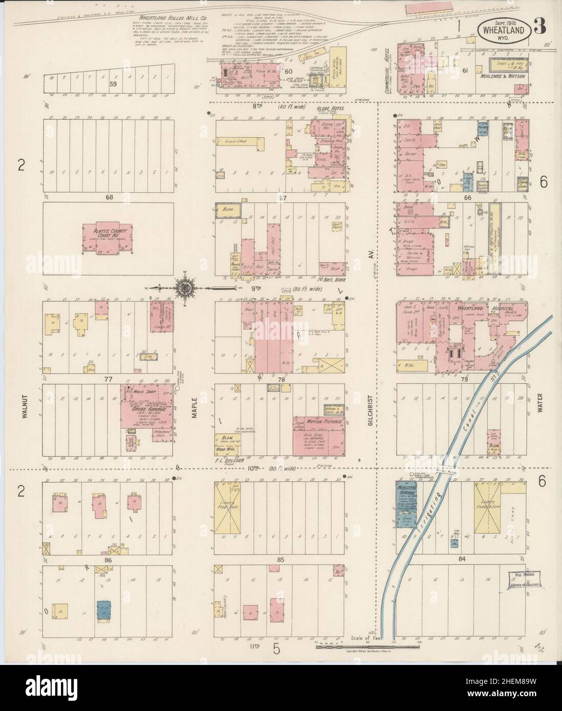 Sanborn Fire Insurance Map da Wheatland, Platte County, Wyoming. Foto Stock