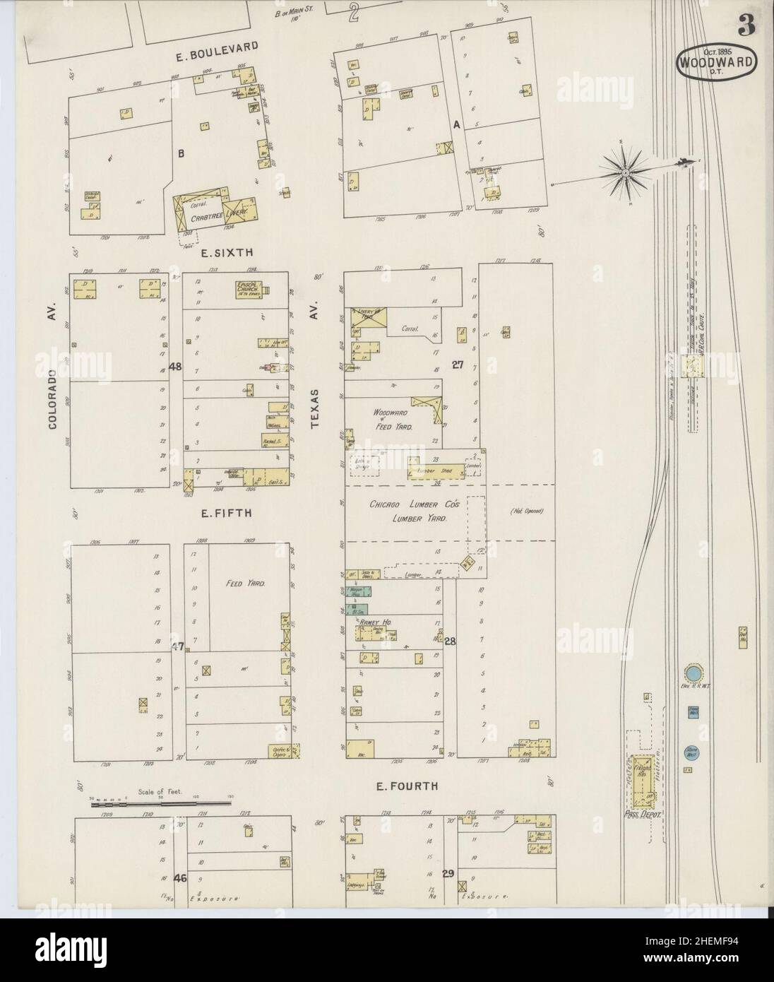 Mappa dell'oklahoma di woodward immagini e fotografie stock ad alta