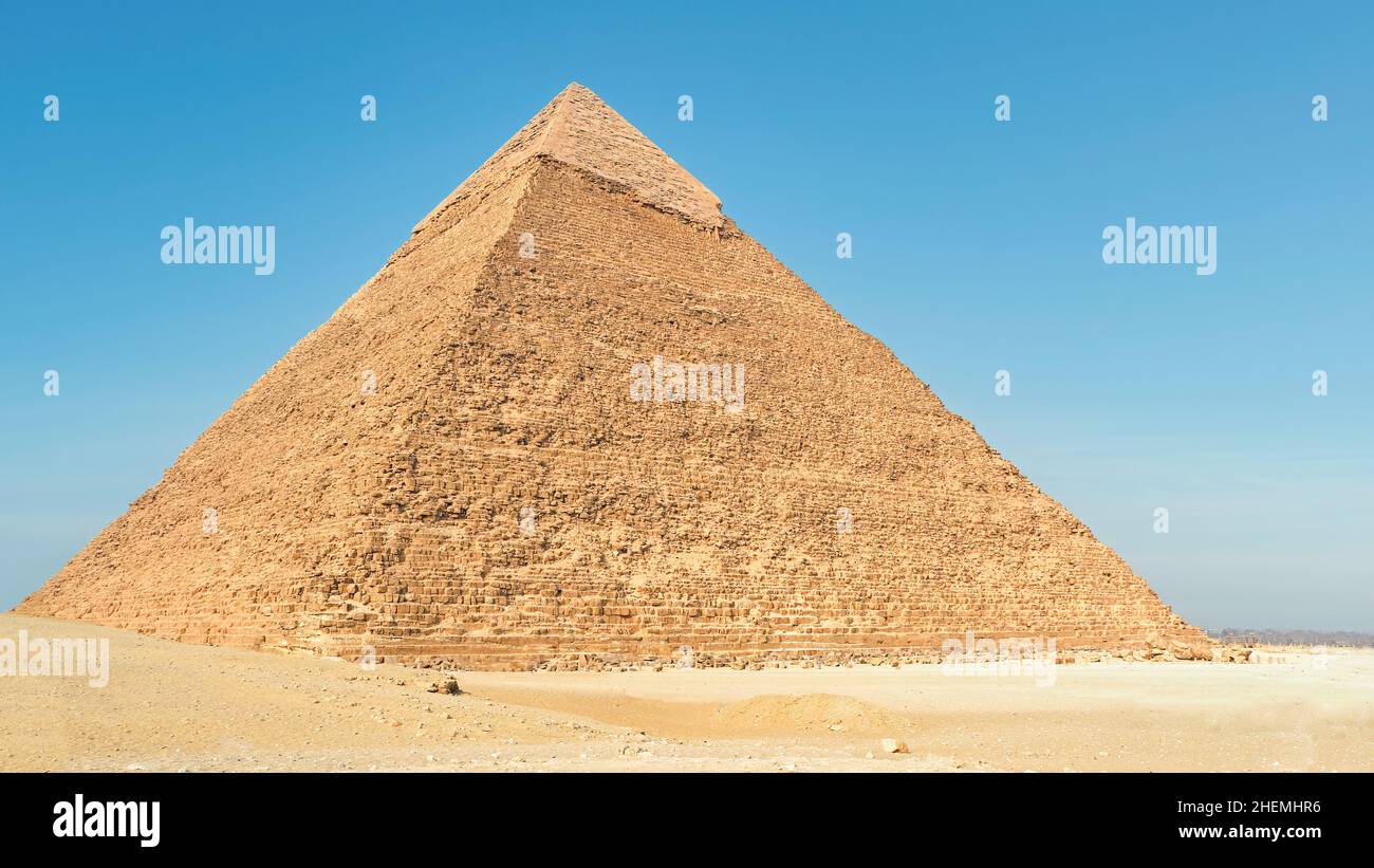 La piramide di Khafre, Giza, Cairo, Egitto. Foto Stock