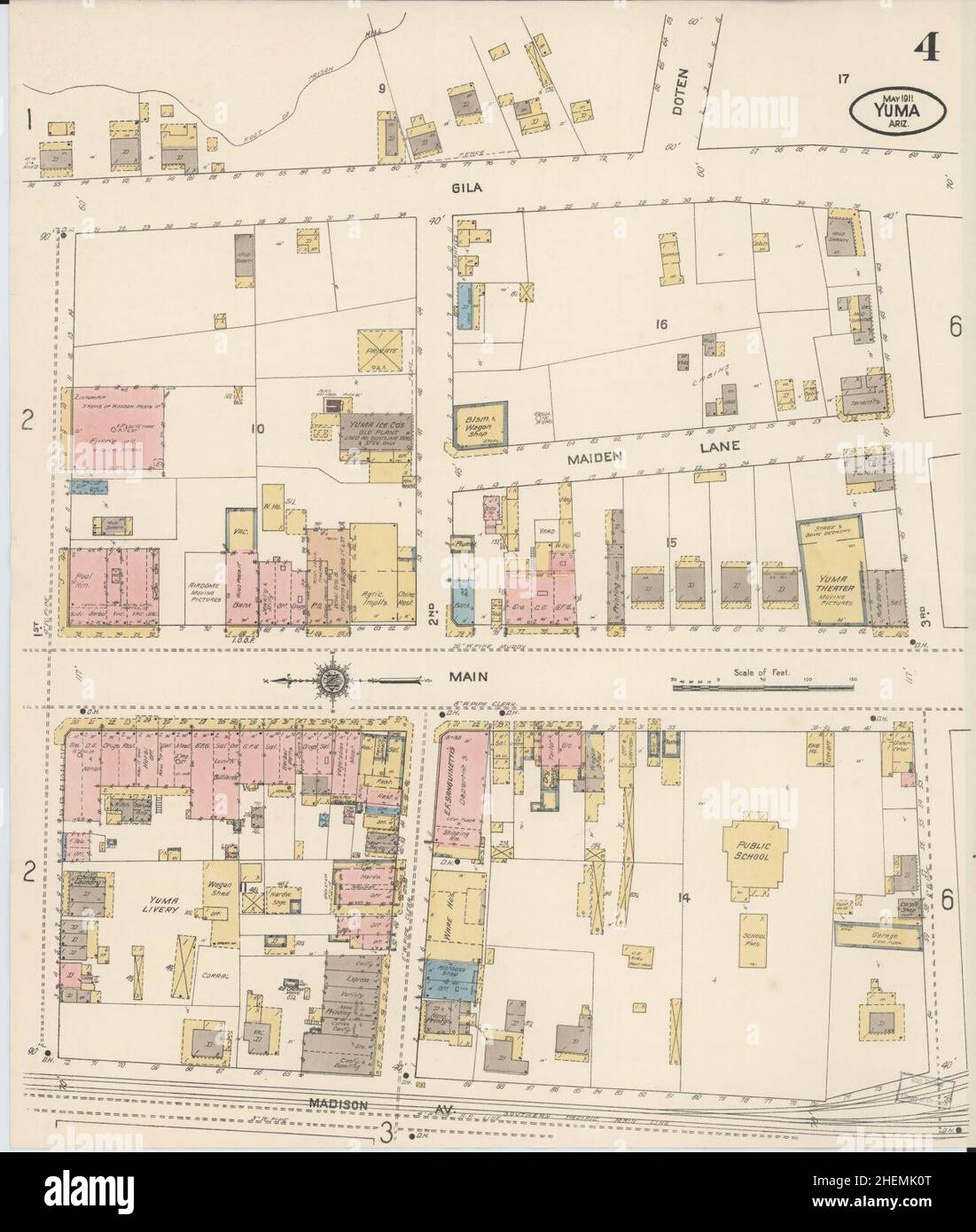 Sanborn Fire Insurance Map da Yuma, Yuma County, Arizona. Foto Stock