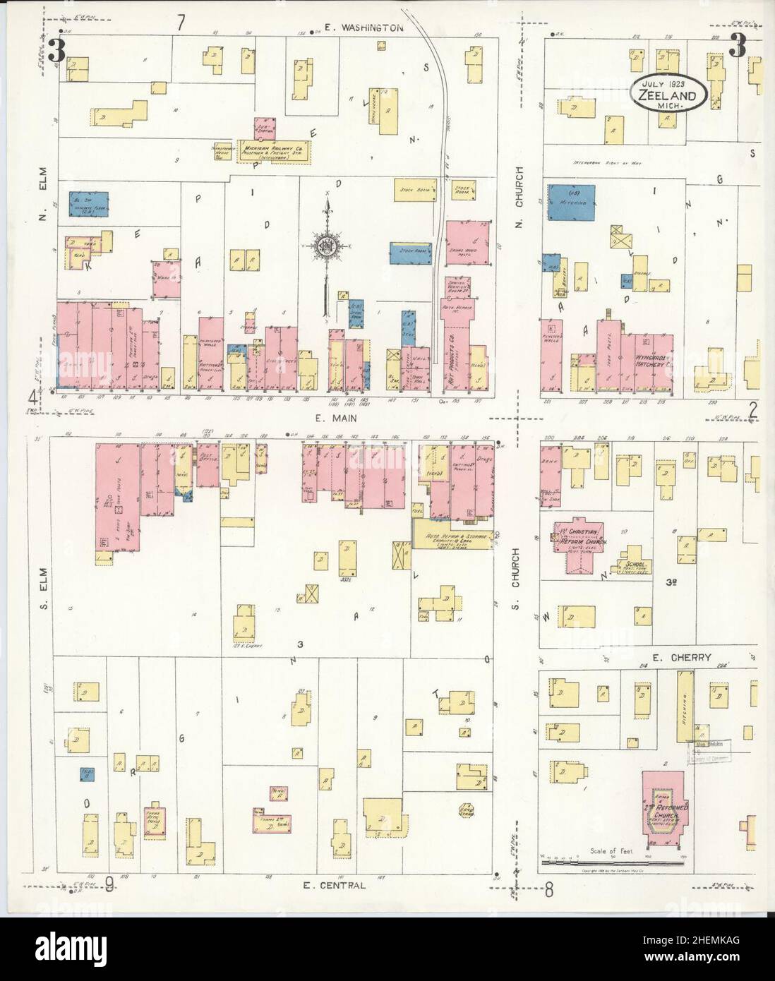 Sanborn Fire Insurance Map from Zeeland, Ottawa County, Michigan. Foto Stock