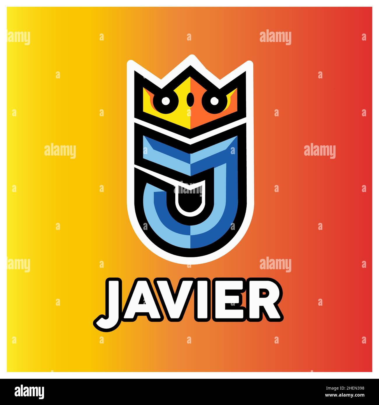 Letra Jota en logotipo Foto Stock