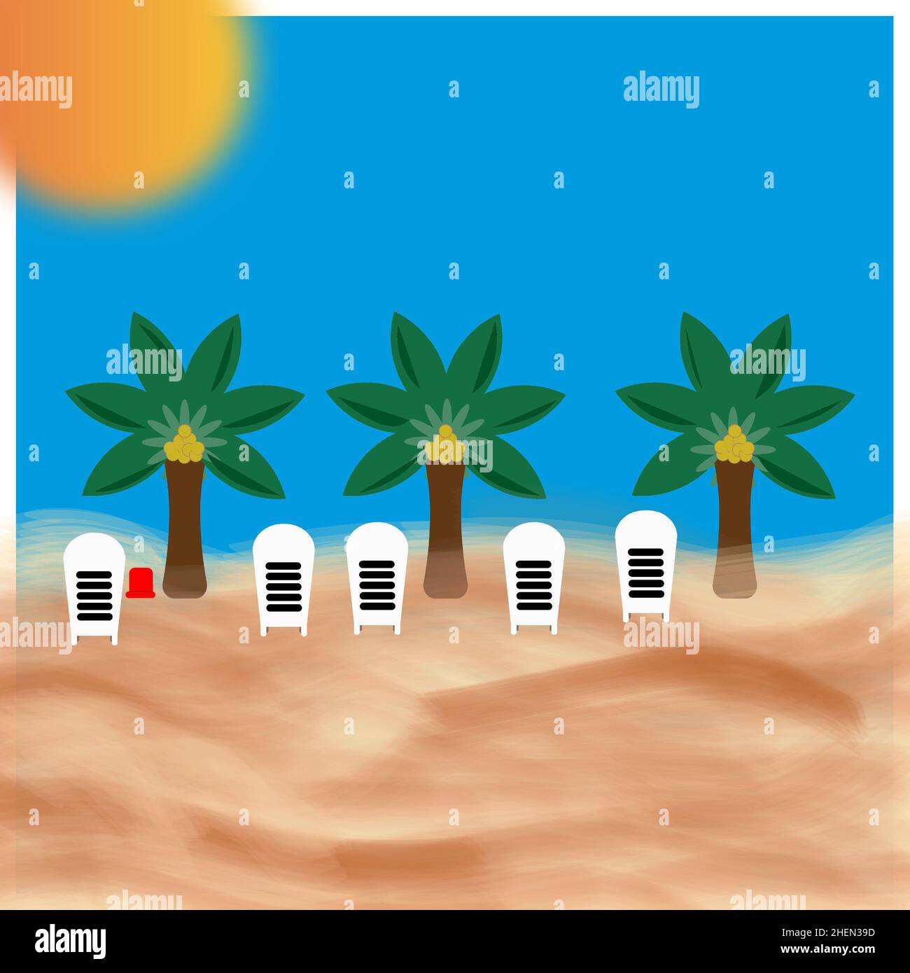 animación de Playa Foto Stock
