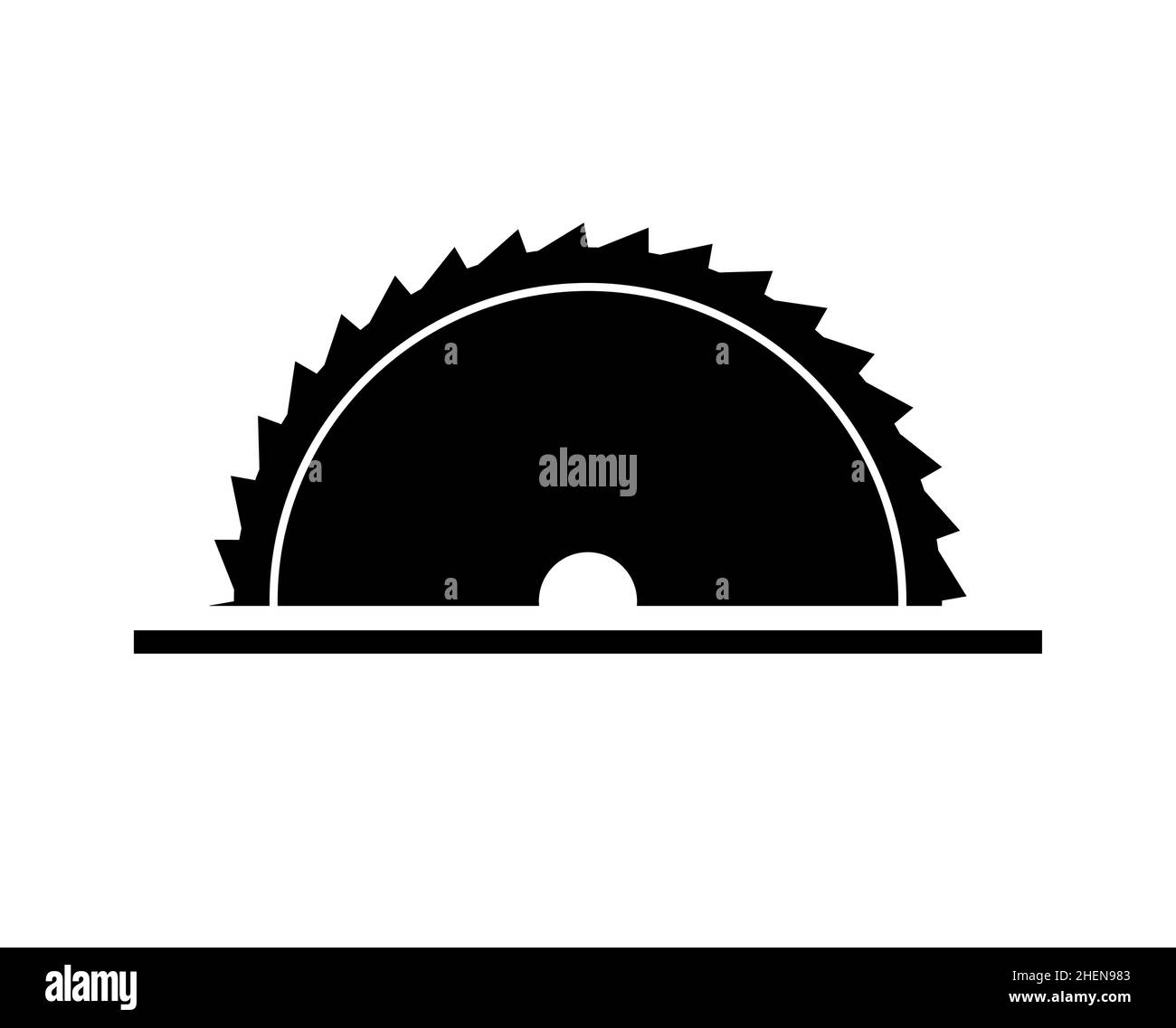 Icona metallo sega circolare. Icona lama vettoriale taglio utensile Illustrazione Vettoriale