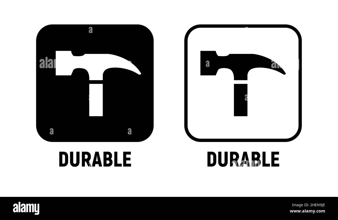 Icona vettore durevole materiale simbolo logotipo.metallo resistente inbreakable icona Illustrazione Vettoriale
