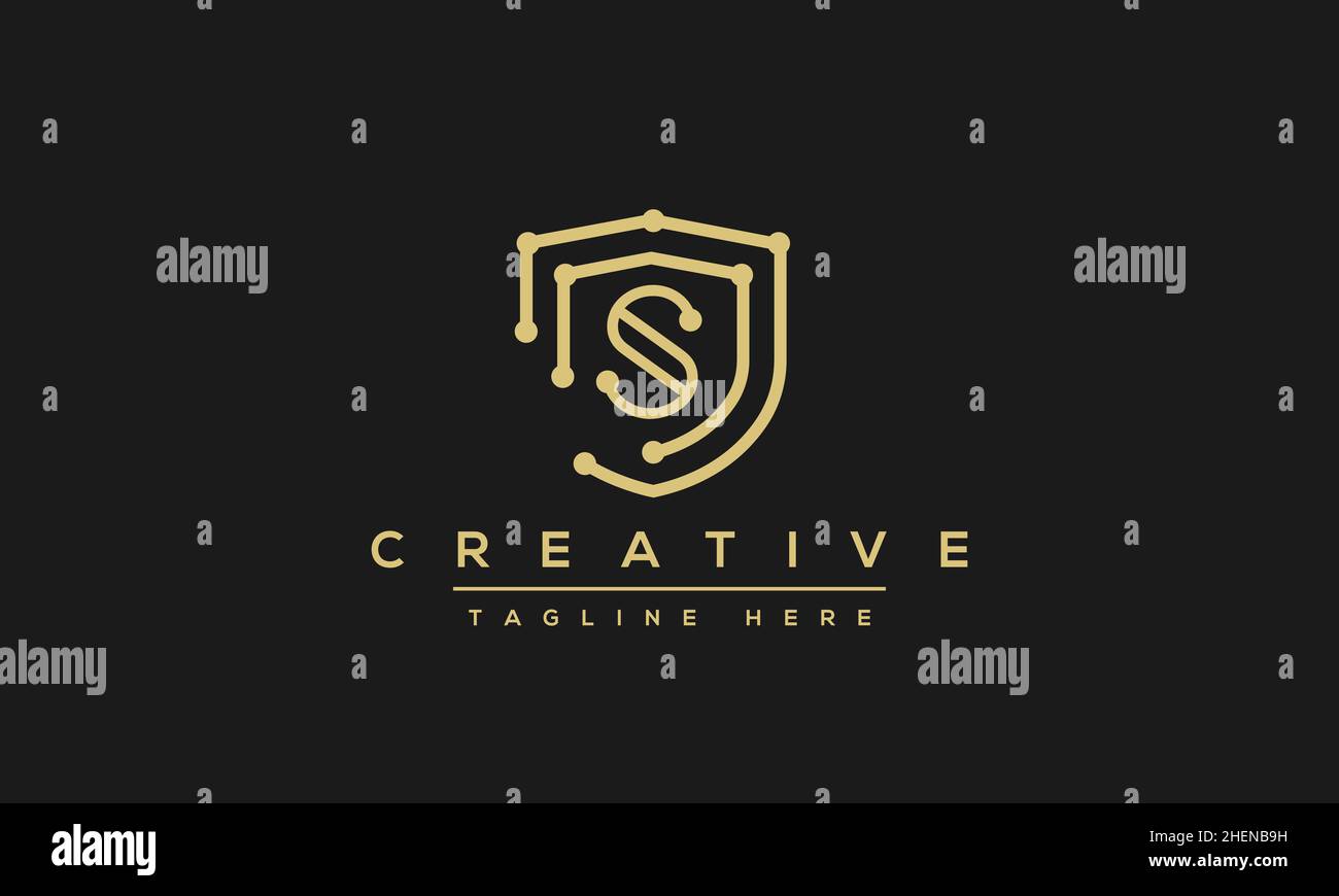 Design semplice ed elegante con logo Letter S. Moderno modello di icone vettoriali basato su iniziali S SS dal design minimalista Illustrazione Vettoriale