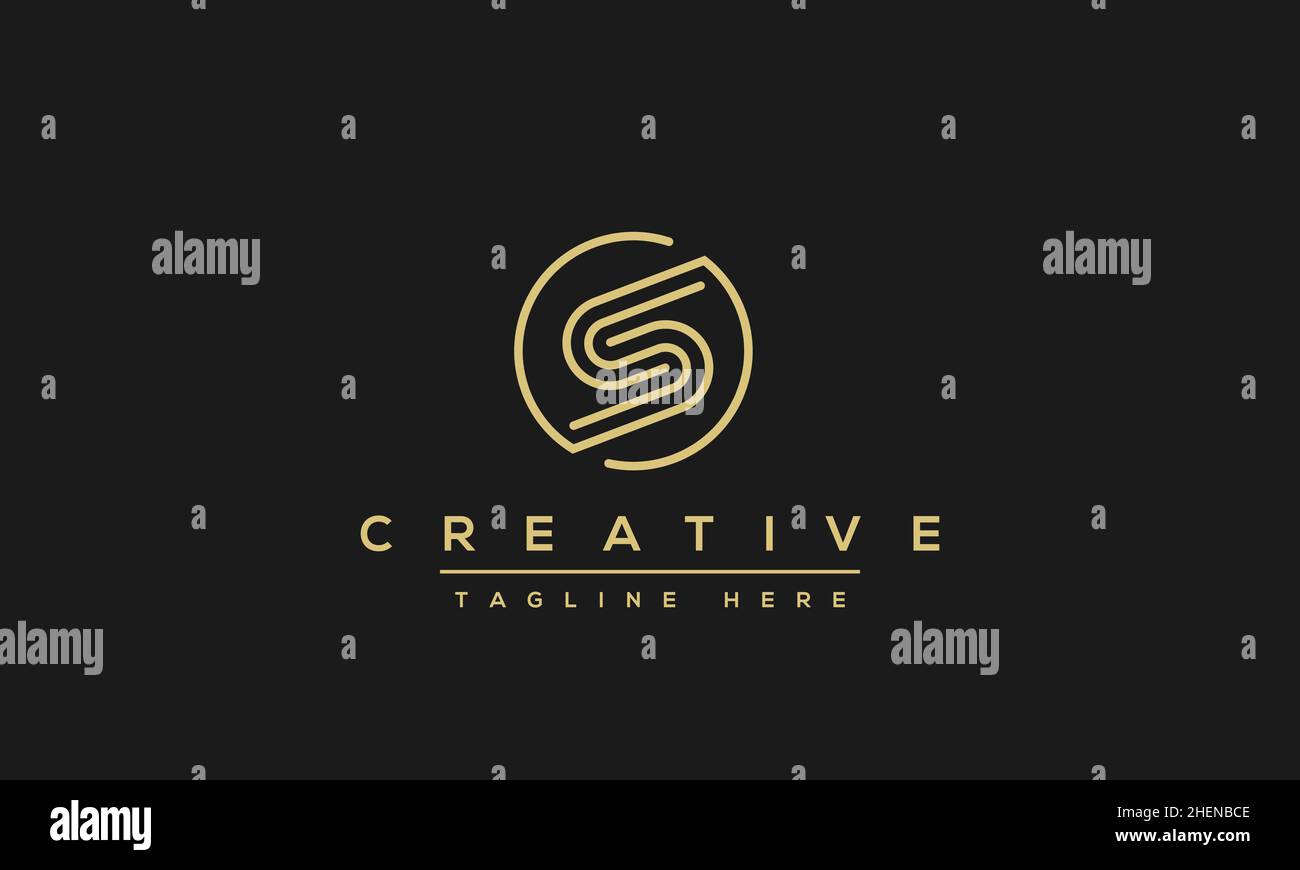 Design semplice ed elegante con logo Letter S. Moderno modello di icone vettoriali basato su iniziali S SS dal design minimalista Illustrazione Vettoriale