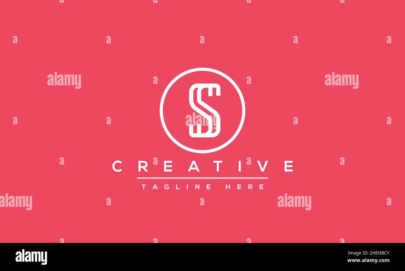 Design semplice ed elegante con logo Letter S. Moderno modello di icone vettoriali basato su iniziali S SS dal design minimalista Illustrazione Vettoriale