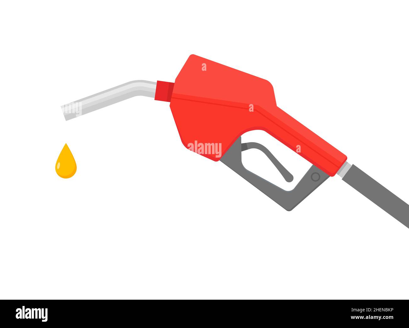Caduta dell'icona della pompa carburante a benzina sospesa. Pistola a gas logo tubo vettoriale benzina Illustrazione Vettoriale