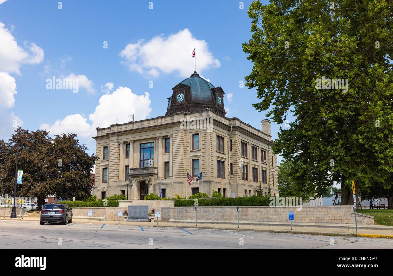 Spencer, Indiana, USA - 20 agosto 2021: Il tribunale della contea di Owen Foto Stock