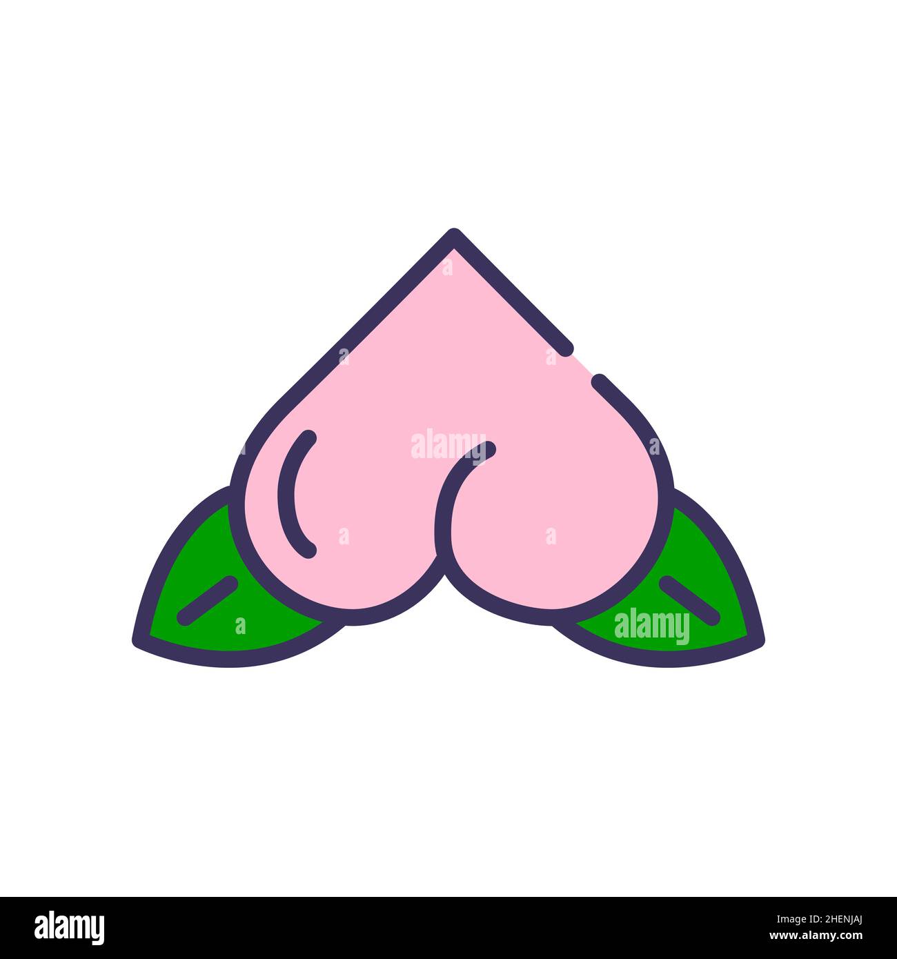 Pesca cinese a forma di cuore. Simbolo di Capodanno lunare. Pixel Perfect, icona colorata con tratto modificabile Illustrazione Vettoriale