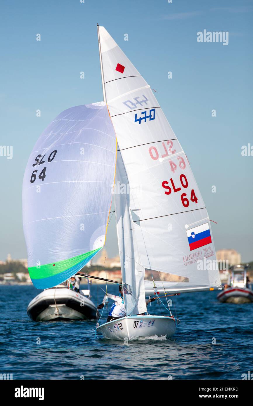 US Open Sailing Series - US Sailing. Serie di Coppa del mondo Hempel a Miami, Florida. Barche a vela. Foto Stock