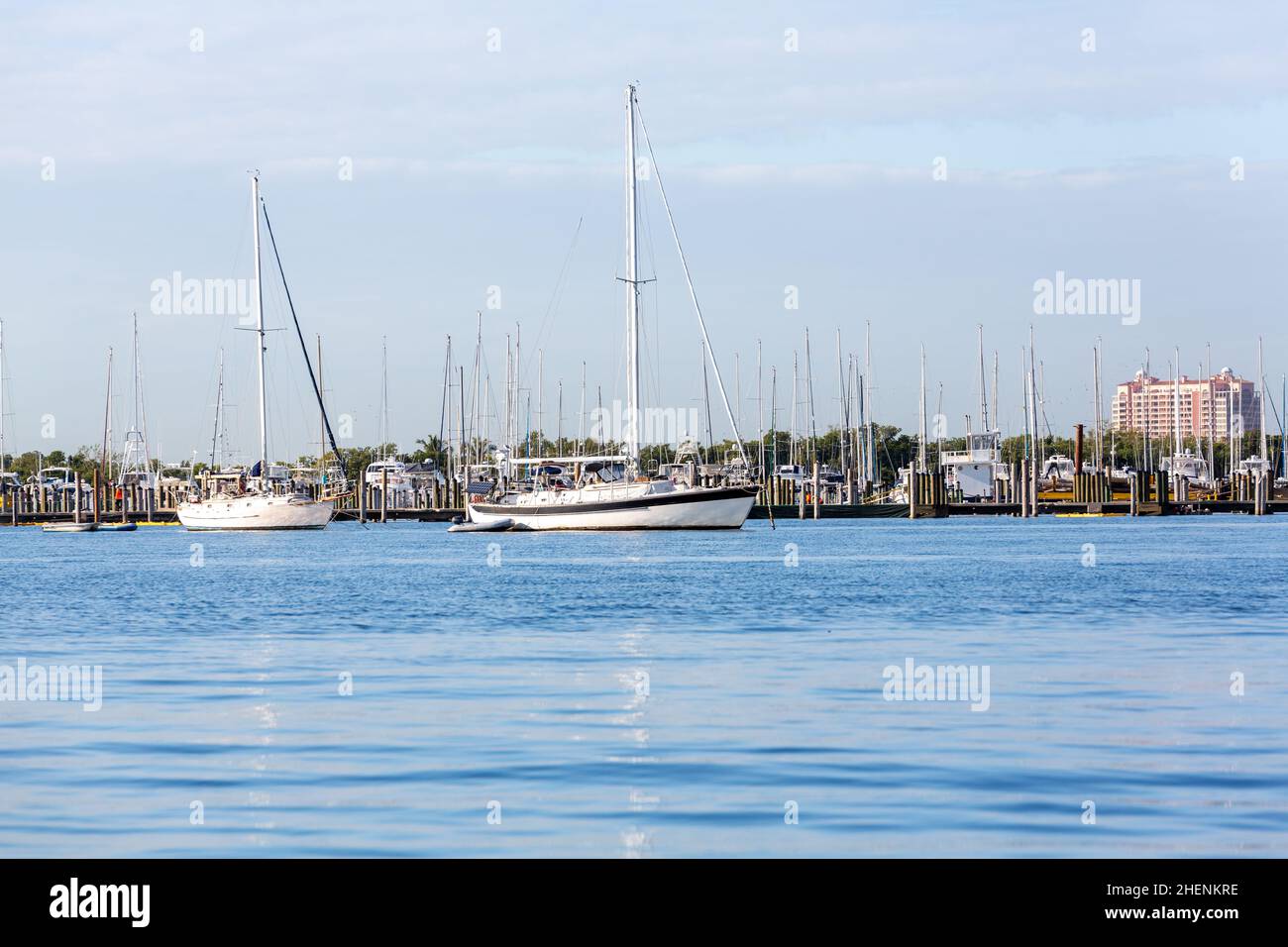 US Open Sailing Series - US Sailing. Serie di Coppa del mondo Hempel a Miami, Florida. Barche a vela. Foto Stock