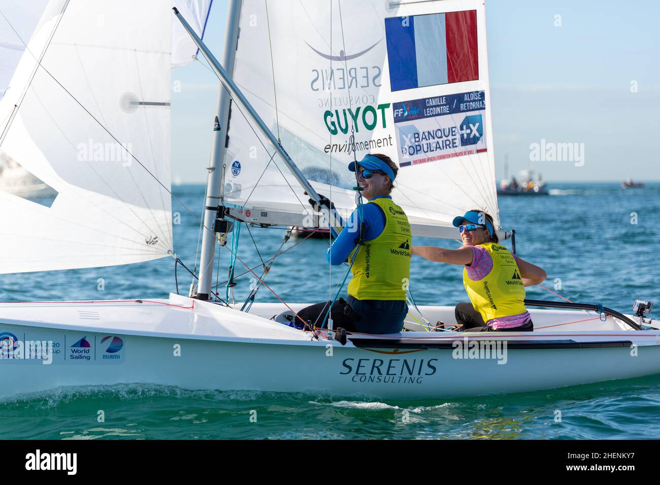 US Open Sailing Series - US Sailing. Serie di Coppa del mondo Hempel a Miami, Florida. Barche a vela. Foto Stock