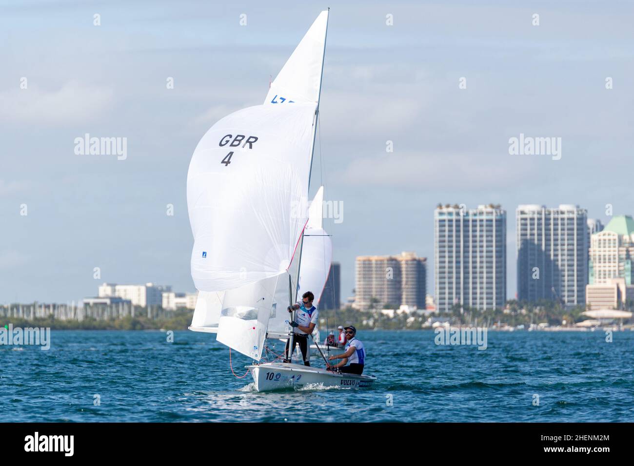 US Open Sailing Series - US Sailing. Serie di Coppa del mondo Hempel a Miami, Florida. Barche a vela. Foto Stock