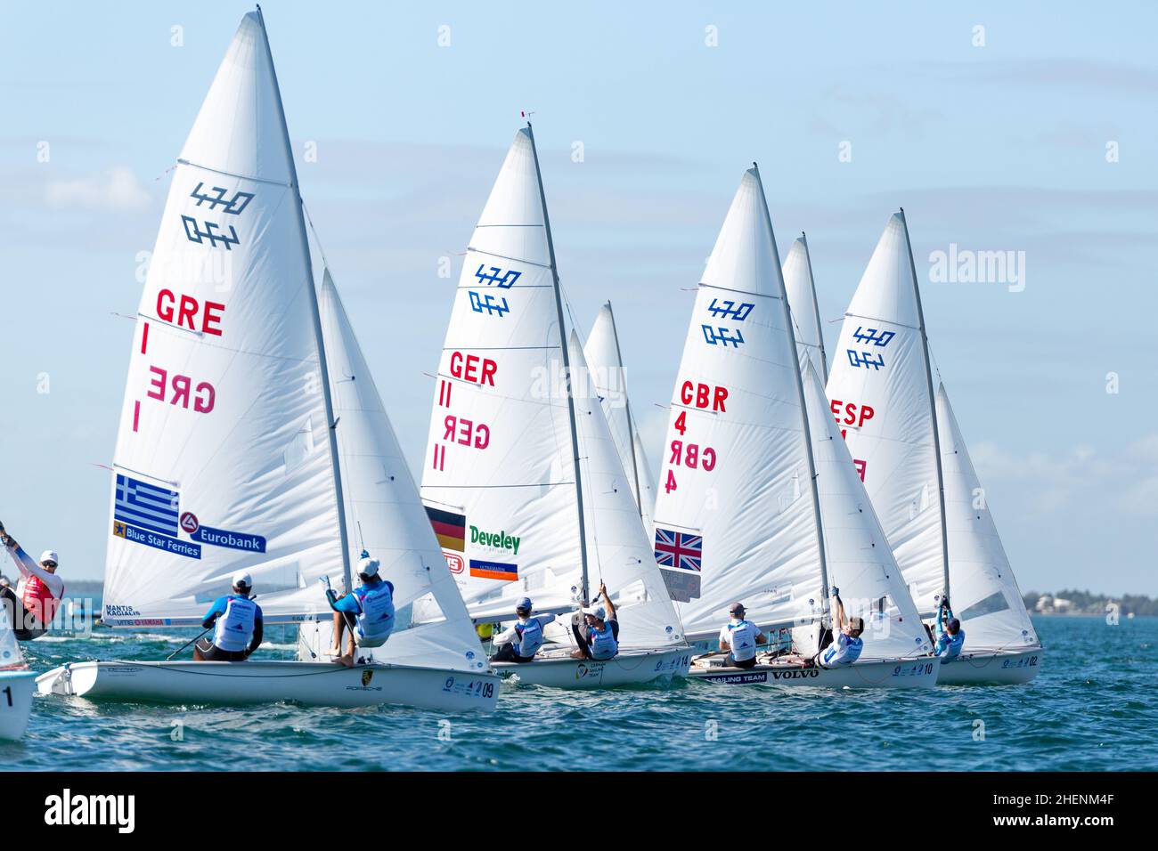 US Open Sailing Series - US Sailing. Serie di Coppa del mondo Hempel a Miami, Florida. Barche a vela. Foto Stock