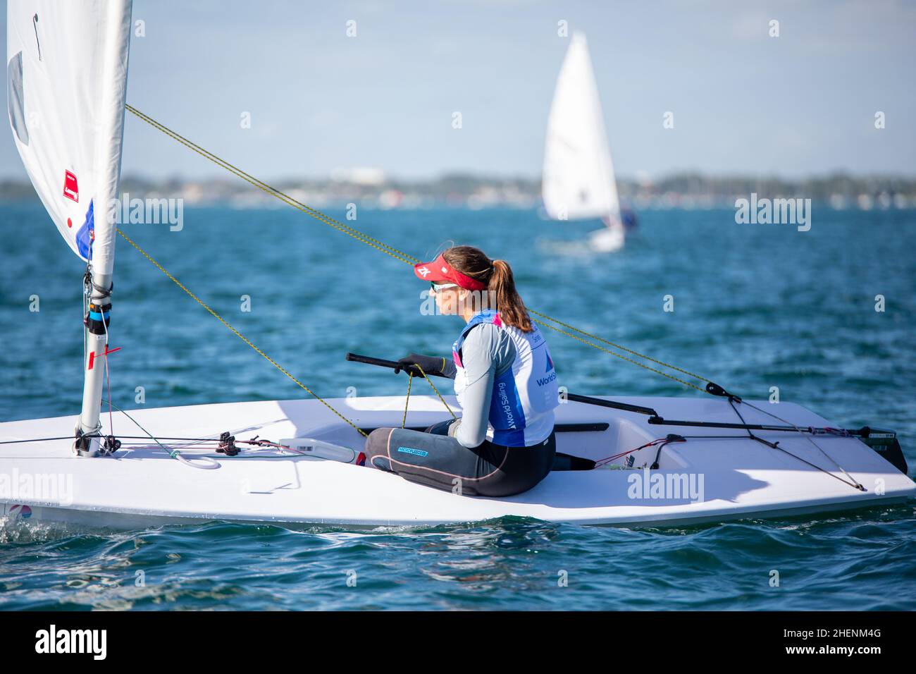 US Open Sailing Series - US Sailing. Serie di Coppa del mondo Hempel a Miami, Florida. Barche a vela. Foto Stock