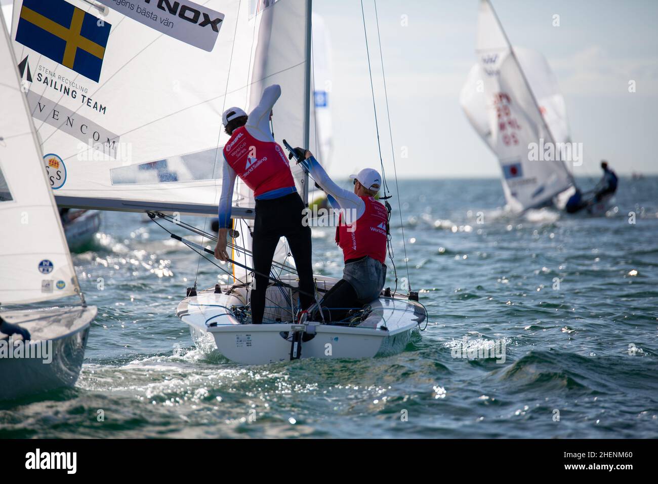 US Open Sailing Series - US Sailing. Serie di Coppa del mondo Hempel a Miami, Florida. Barche a vela. Foto Stock