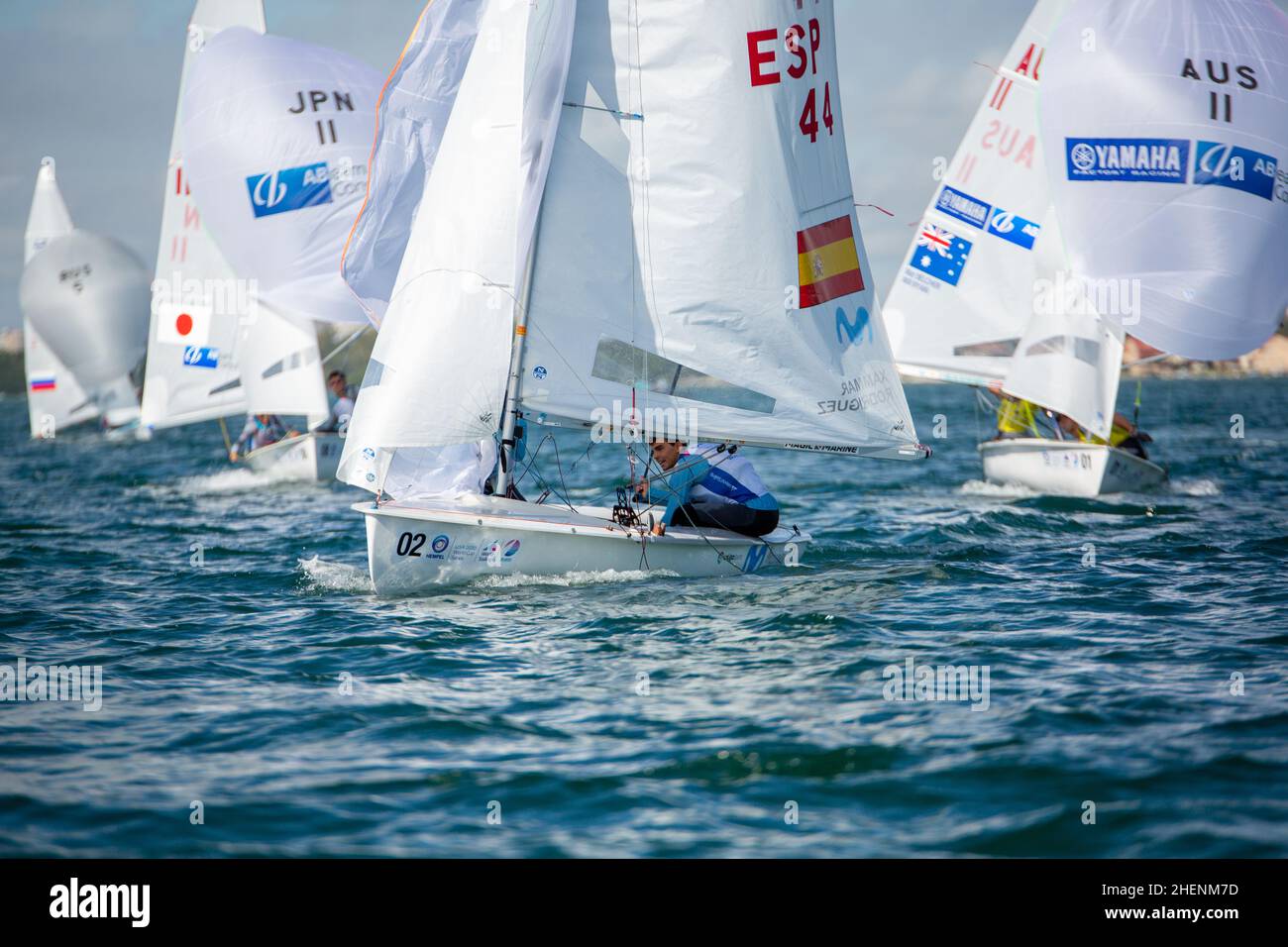 US Open Sailing Series - US Sailing. Serie di Coppa del mondo Hempel a Miami, Florida. Barche a vela. Foto Stock