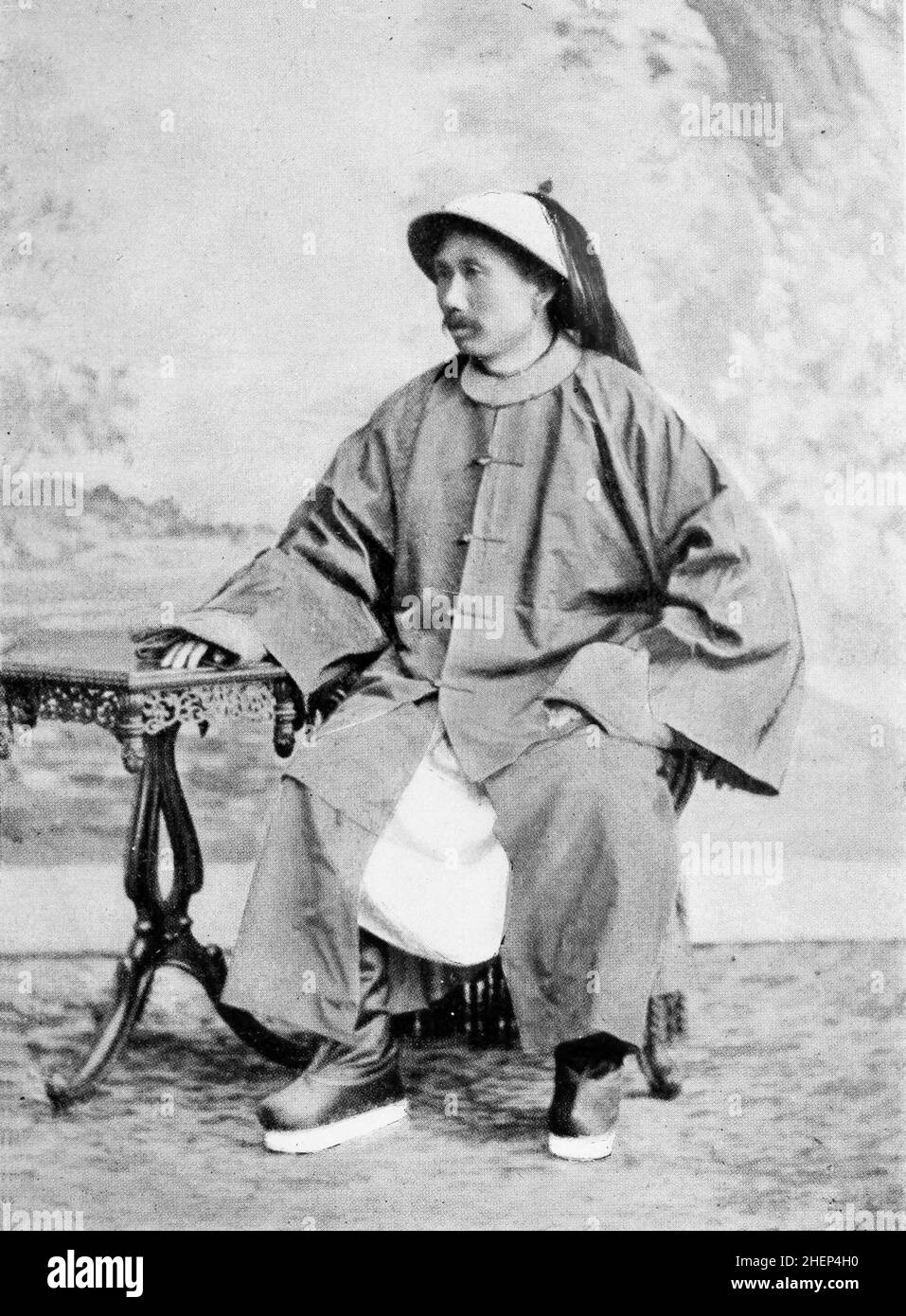 Ritratto dell'Ammiraglio Ding Ruchang (1836 – 1895), ufficiale militare cinese nella tarda dinastia Qing. Foto Stock