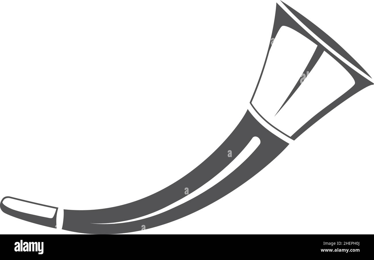 Icona del clacson in legno. Attrezzatura di caccia tradizionale Illustrazione Vettoriale