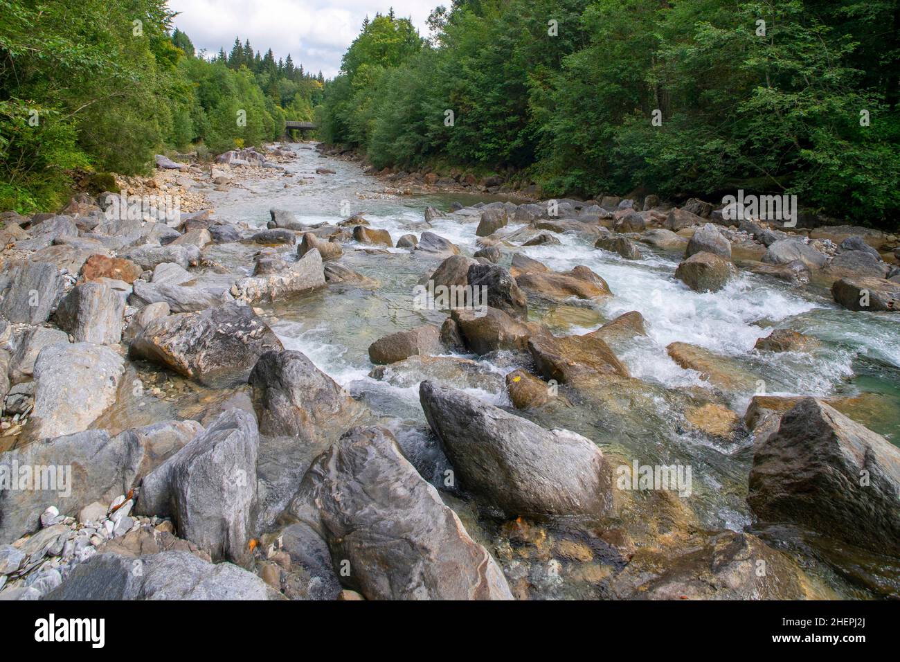 Fondale roccioso del Halbammer, Germania, Baviera, Ammergebirge, Unternog Foto Stock