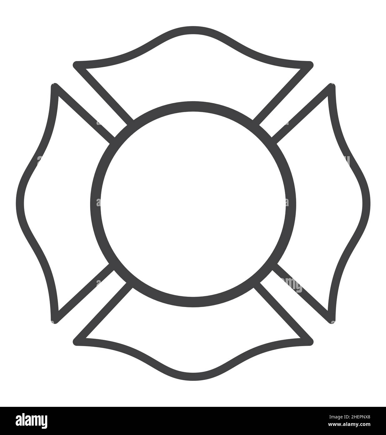 vuoto reparto di soccorso antincendio logo base elemento contorno vettore isolato su sfondo bianco Illustrazione Vettoriale