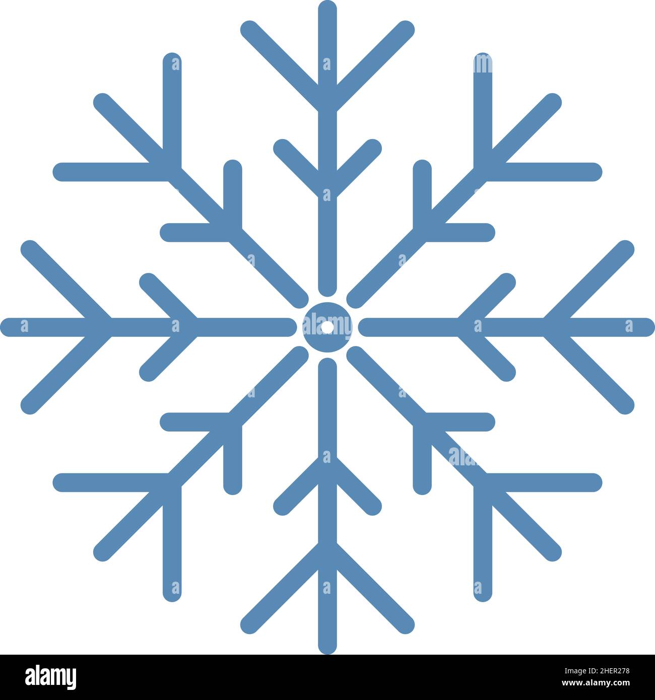 Icona fiocco di neve. Simbolo invernale. Cartello per climi freddi Illustrazione Vettoriale