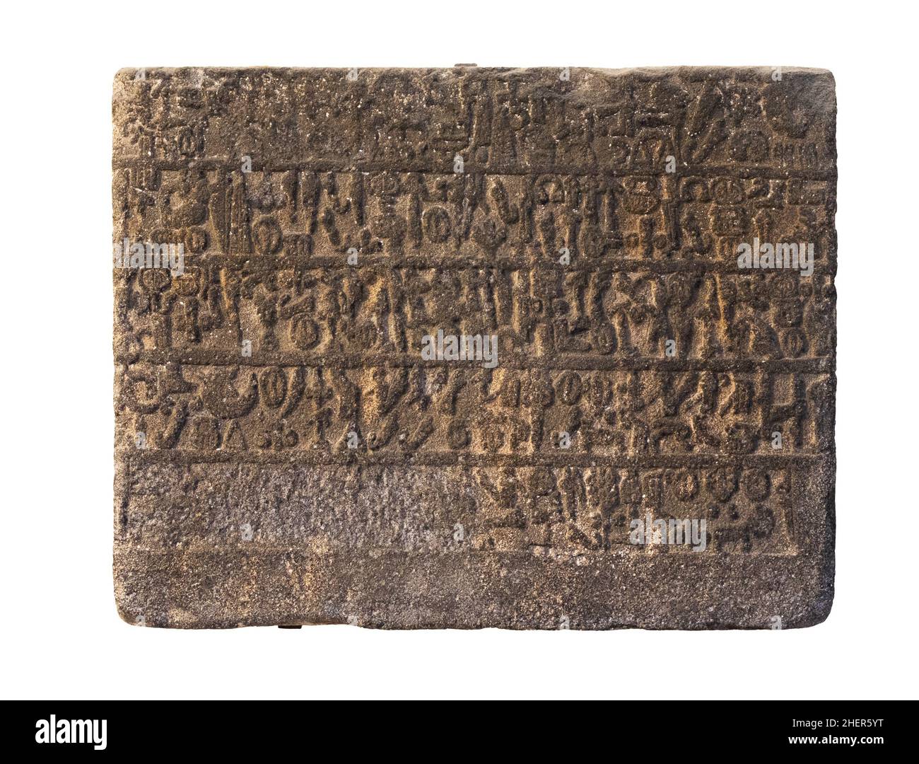 Lastra con iscrizioni hieroglifiche Hittite che menzionano le attività di re Urhilina e suo figlio. 9th secolo a.C. Museo Archeologico di Istanbul. Foto Stock