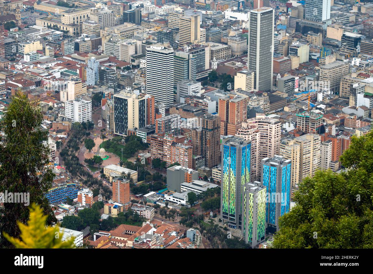 Paesaggio urbano del centro di Bogota, la capitale della Colombia, Sud America. Foto Stock