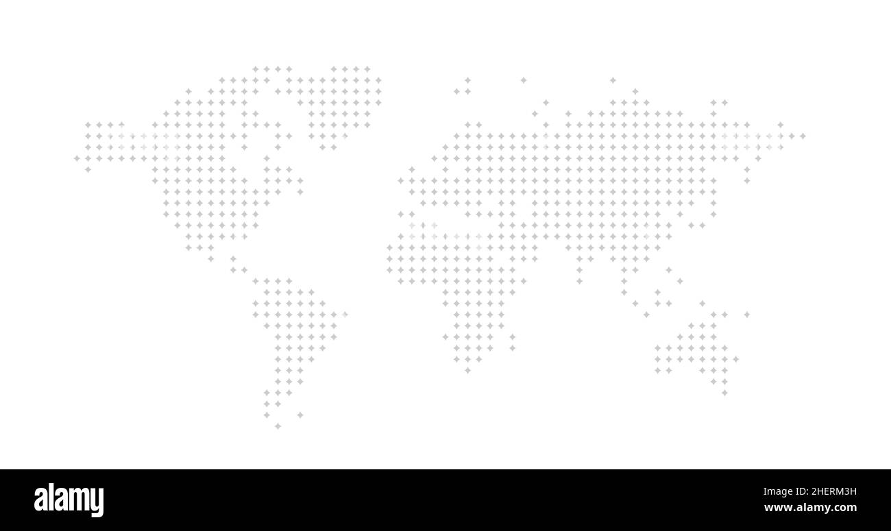 Stelle punteggiate astratto mappa del mondo. Illustrazione del vettore di scorta isolata Illustrazione Vettoriale