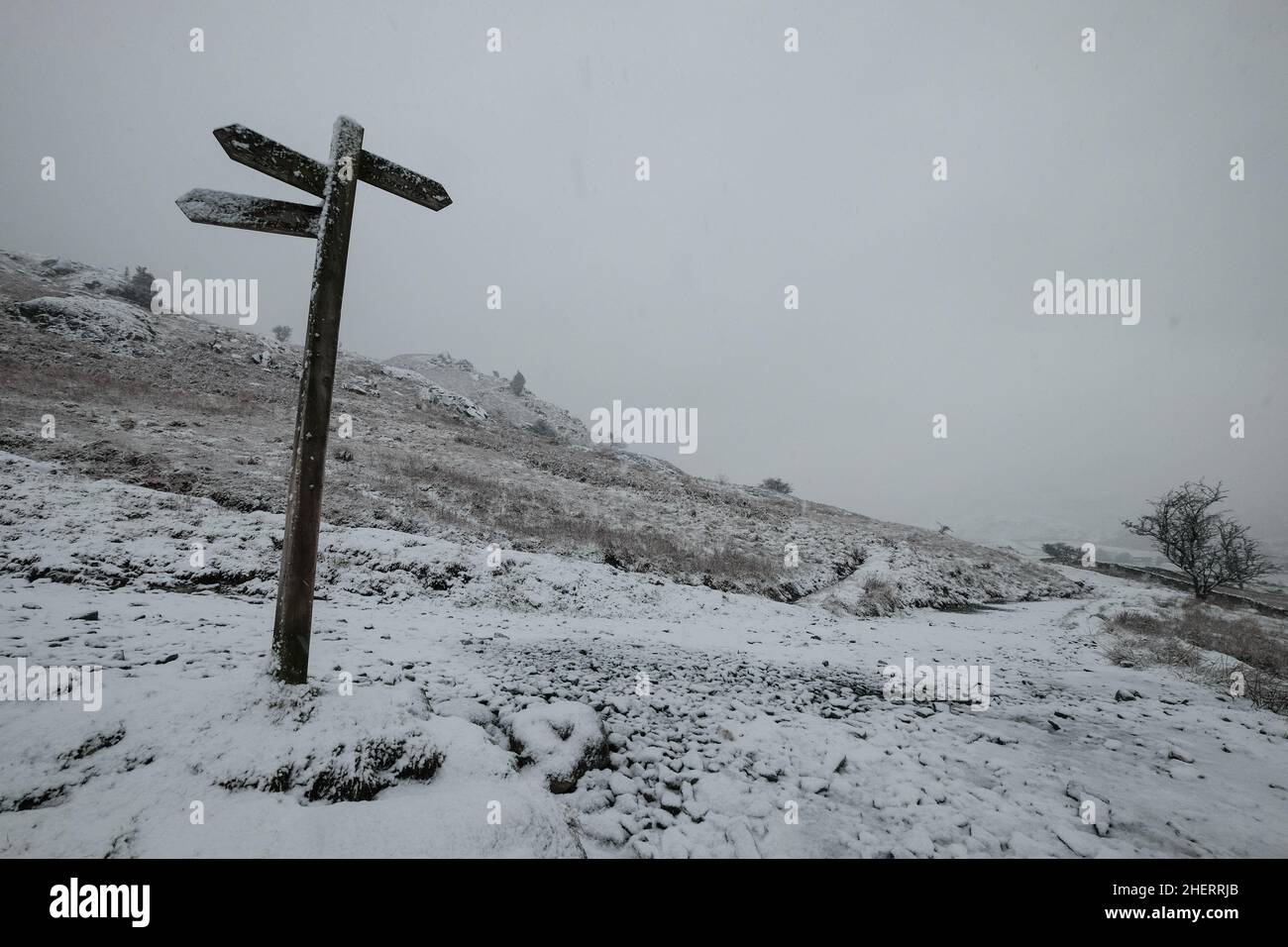Finger post, Little Langdale, il Lake District Foto Stock