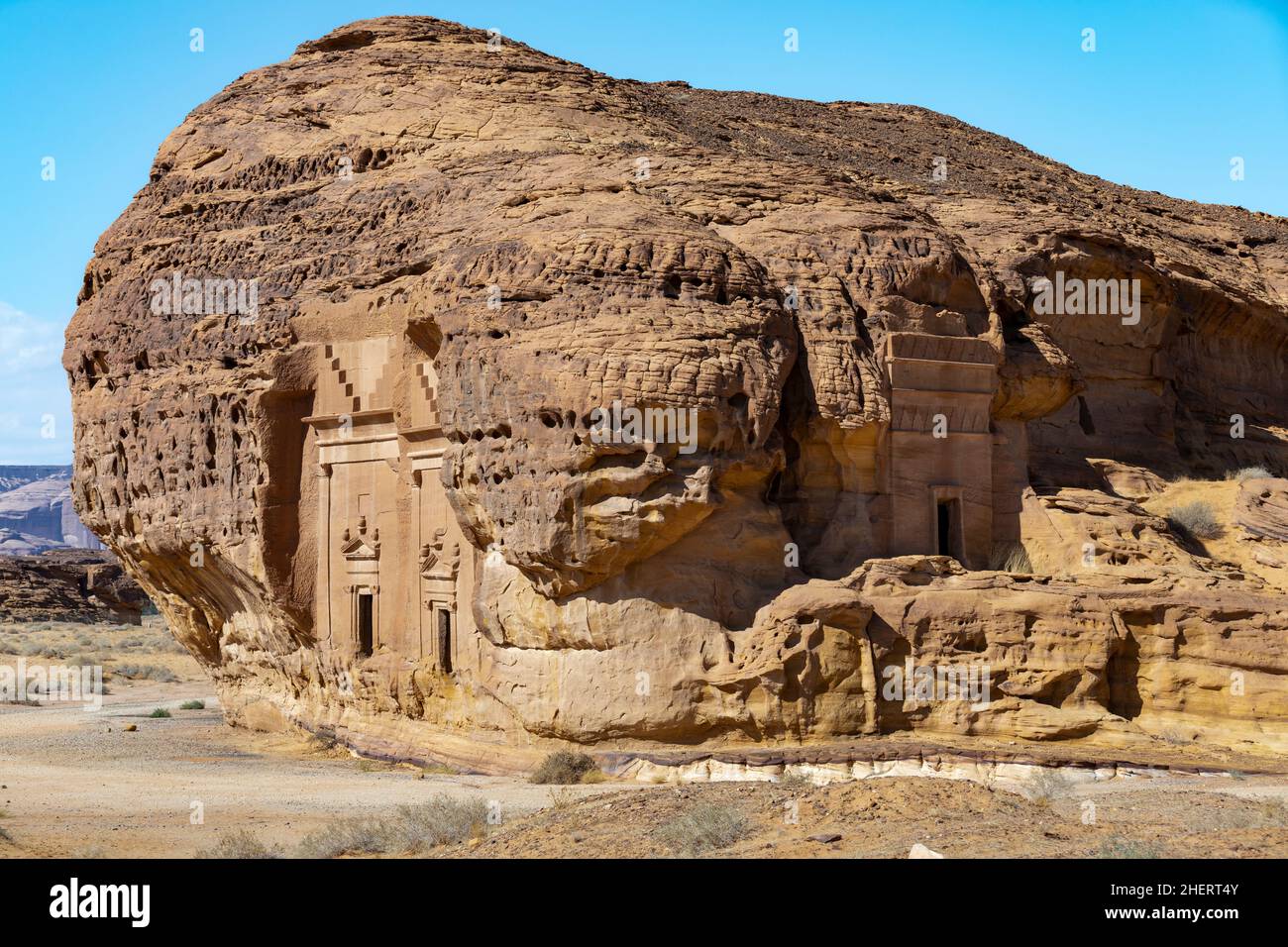 Famose camere di sepoltura di Hegra, al Ula, in Arabia Saudita Foto Stock