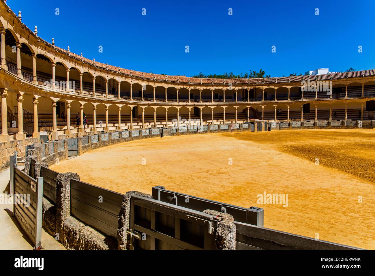 Parata di corrida, Plaza de Toros, Ronda, uno dei villaggi bianchi, Ronda, Andalusia, Spagna Foto Stock