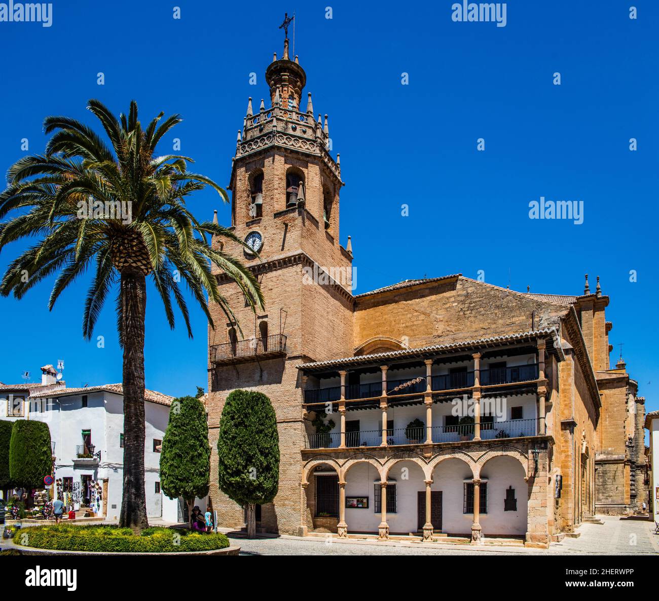 Santa Maria Mayor, Ronda, uno dei villaggi bianchi, Ronda, Andalusia, Spagna Foto Stock