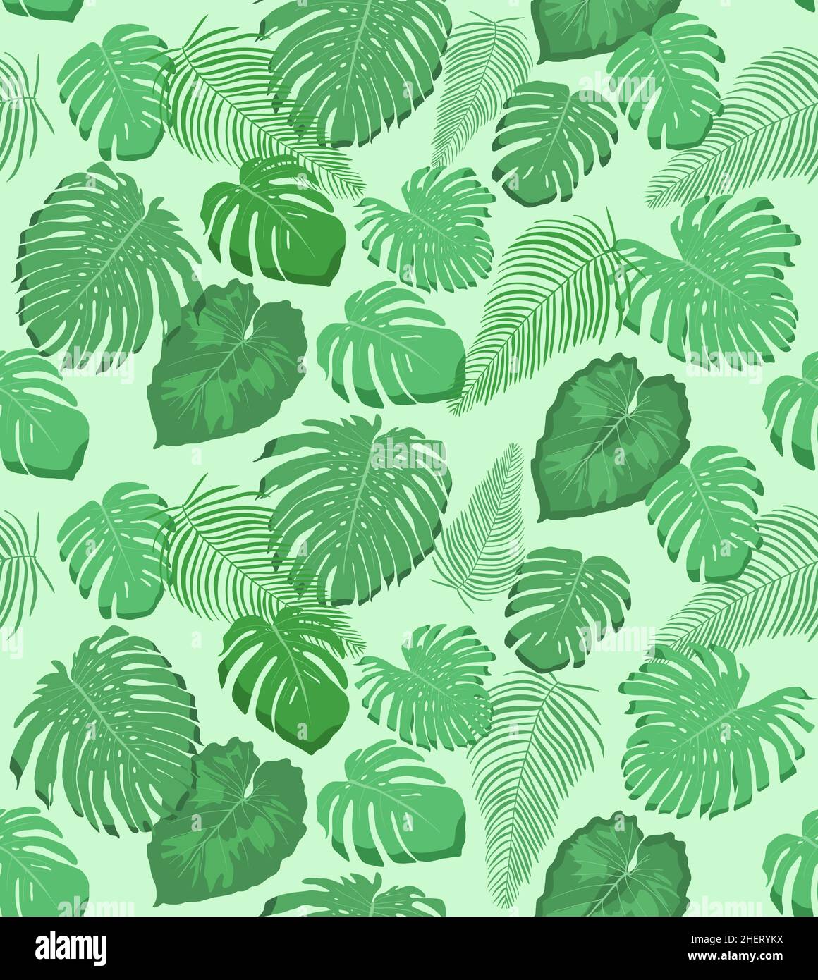 Giungla piante senza giunture modello. La monstera tropicale lascia lo sfondo del disegno di moda. Illustrazione Vettoriale