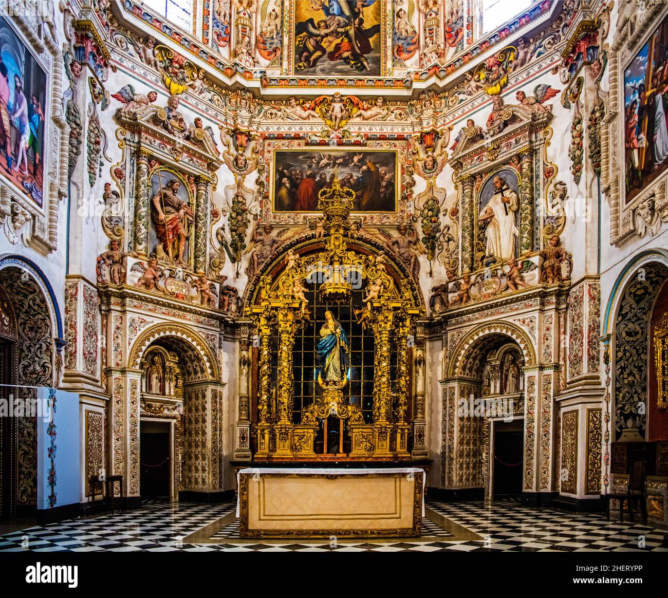 Sacrestia, Certosa Monastero la Cartuja, punto culminante del barocco in Andalusia, Granada, Granada, Andalusia, Spagna Foto Stock