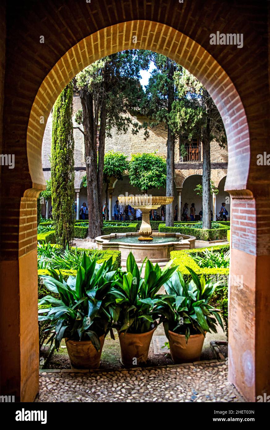 Daraxa Giardini anche Orange Tree Giardini, Jardin de los Naranjos, palazzi Nasrid, Alhambra, Granada, Granada, Andalucia, Spagna Foto Stock