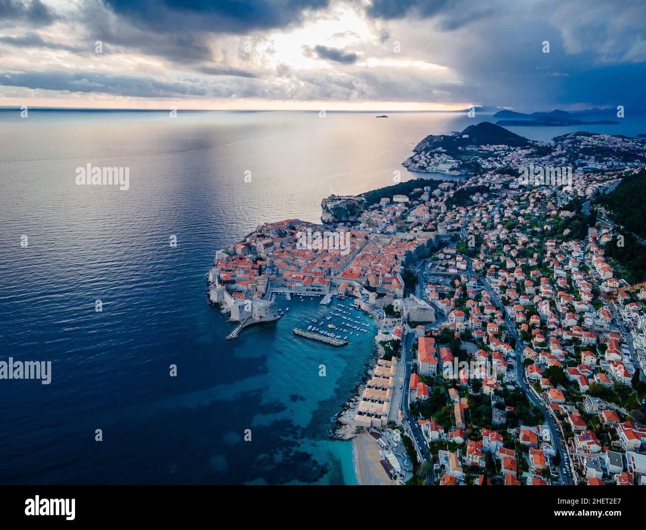 Vista aerea di Dubrovnik, Croazia Foto Stock