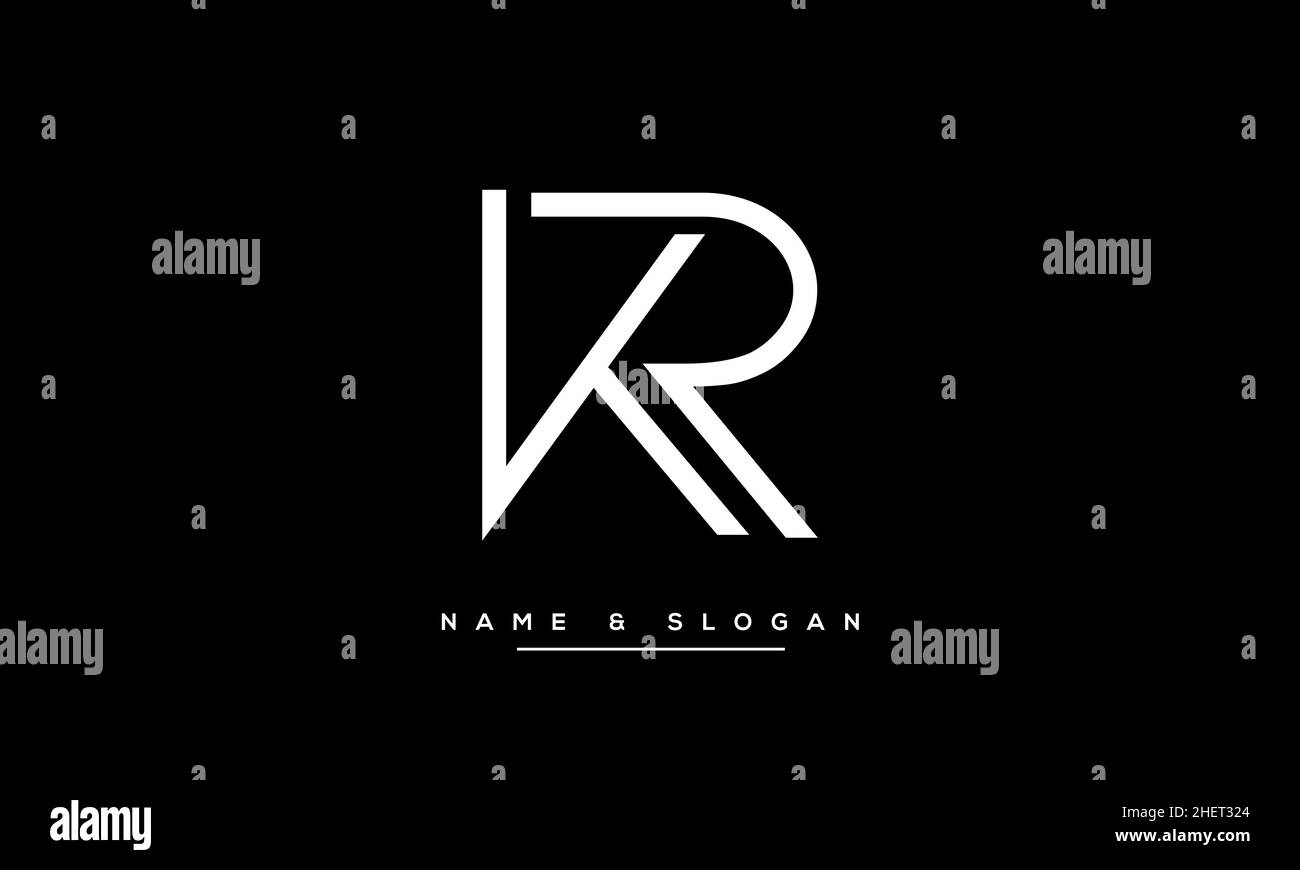 Modello monogramma con logo minimal KR, RK, K, R. Illustrazione Vettoriale