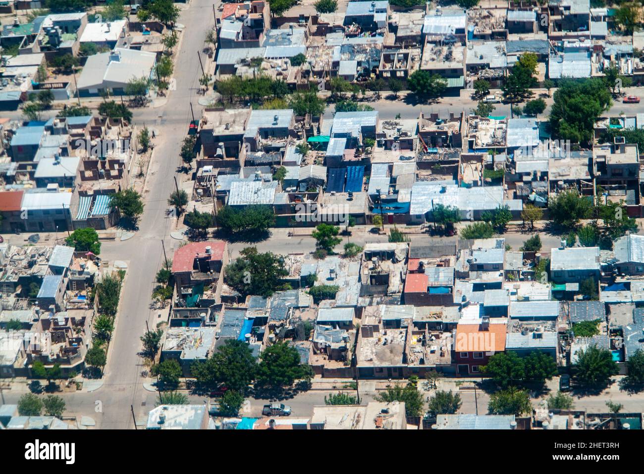 Antenna di zona di vita suburbana a Mendoza, Argentina Foto Stock