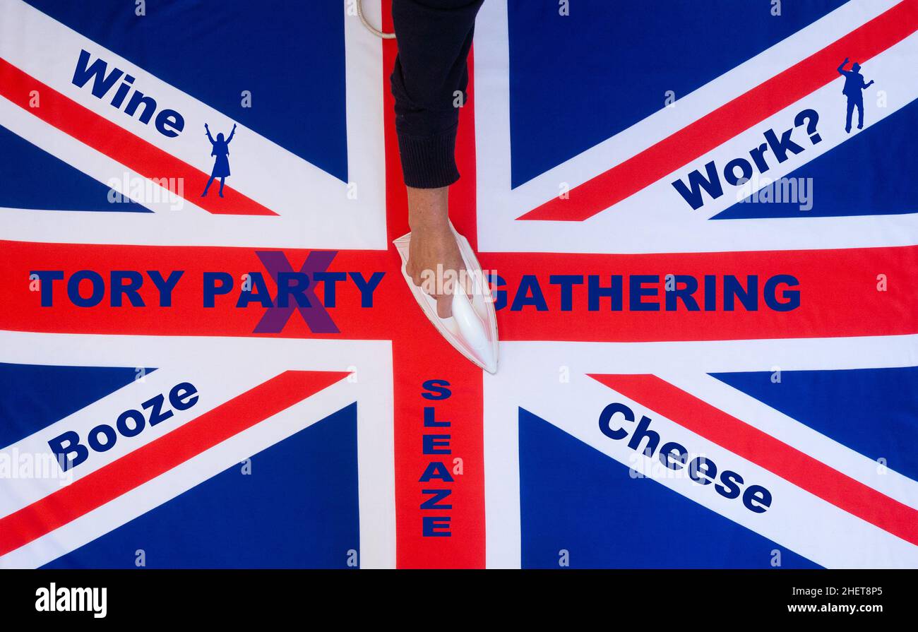 Tory partito, partito conservatore, riunione, Downing Street Garden party, Boris Johnson, legge di blocco, regole, sleaze... concetto Foto Stock