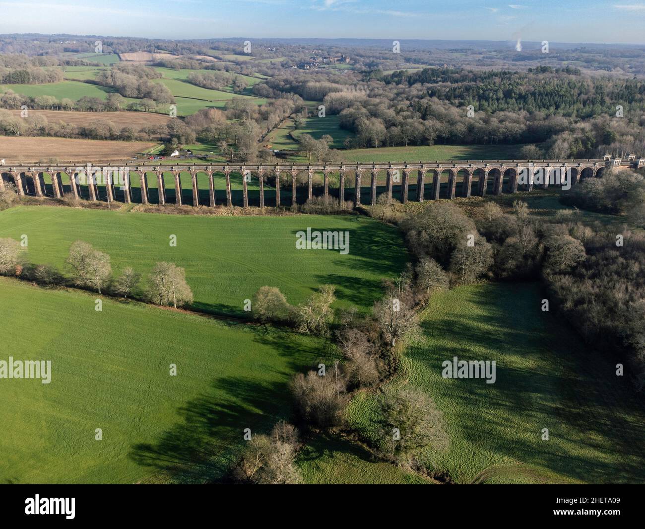 Ouse Valley viadotto, Sussex, Regno Unito vista aerea Foto Stock