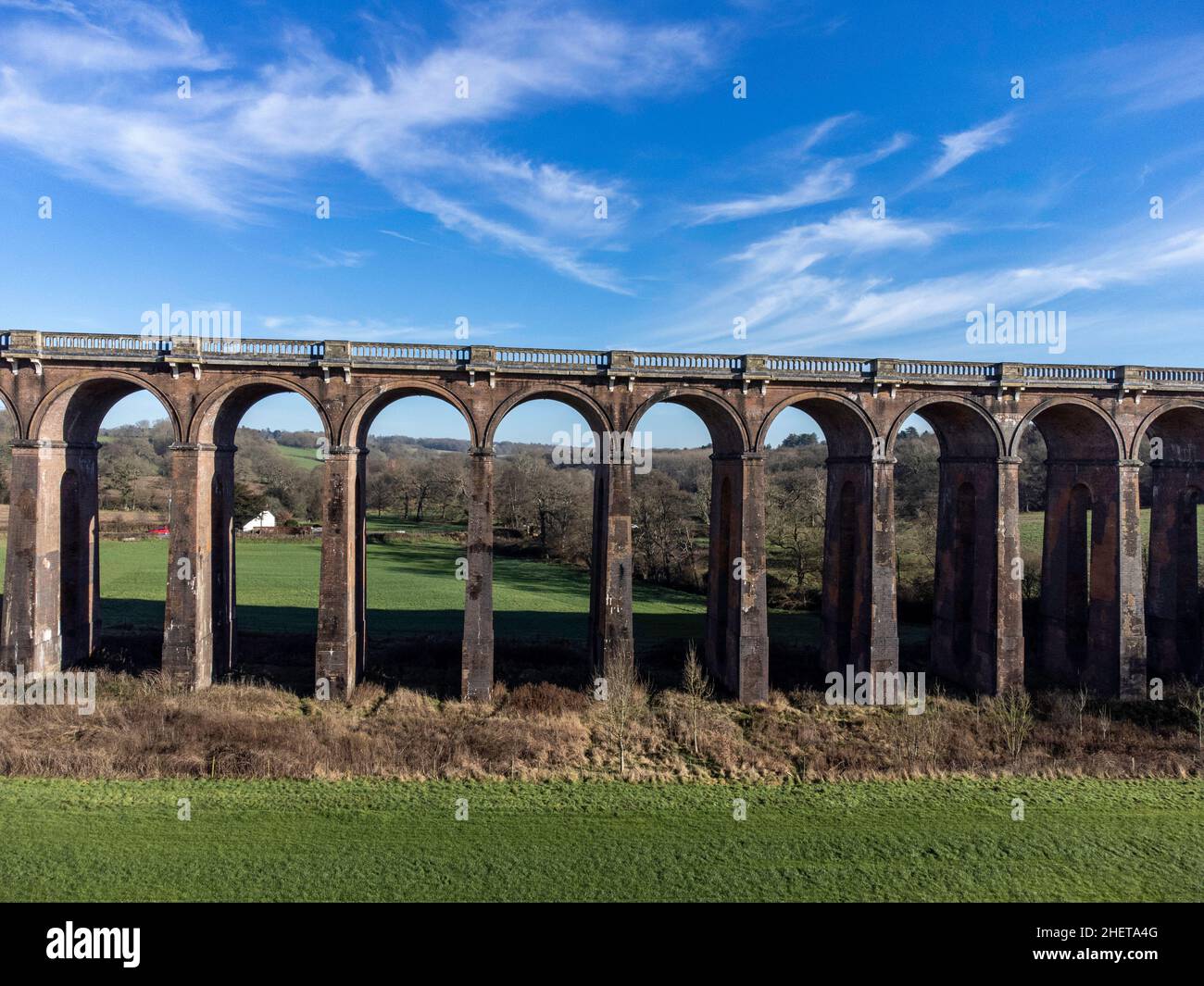 Ouse Valley viadotto, Sussex, Regno Unito vista aerea Foto Stock