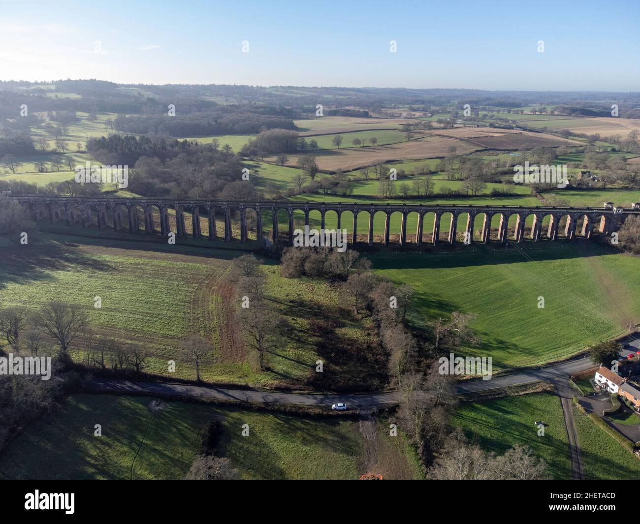 Ouse Valley viadotto, Sussex, Regno Unito vista aerea Foto Stock